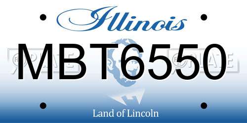MBT6550 Illinois License Plate