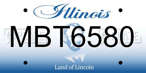 MBT6580 Illinois License Plate