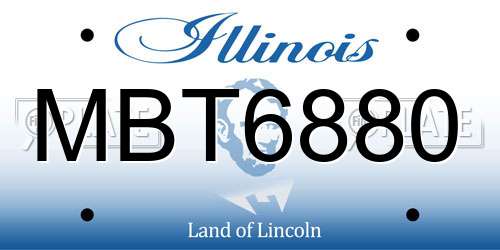 MBT6880 Illinois License Plate