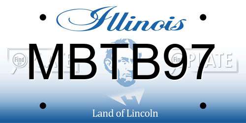 MBTB97 Illinois License Plate
