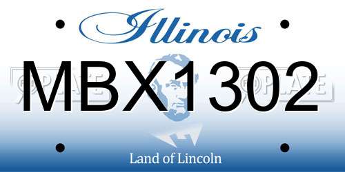 MBX1302 Illinois License Plate