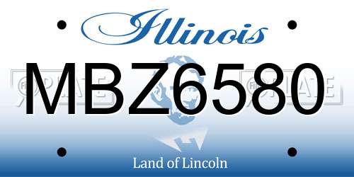 MBZ6580 Illinois License Plate
