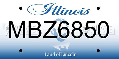 MBZ6850 Illinois License Plate