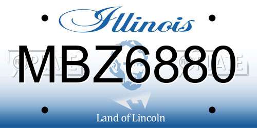 MBZ6880 Illinois License Plate