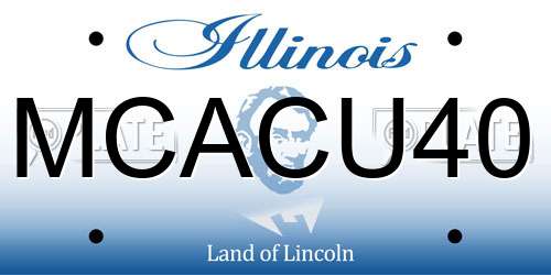 MCACU40 Illinois License Plate