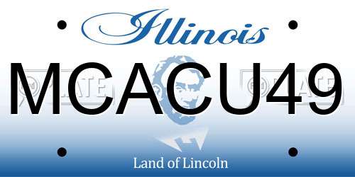 MCACU49 Illinois License Plate