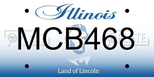 MCB468 Illinois License Plate