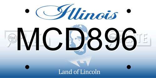 MCD896 Illinois License Plate