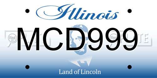 MCD999 Illinois License Plate