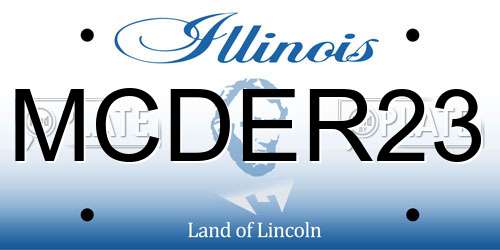 MCDER23 Illinois License Plate