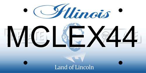 MCLEX44 Illinois License Plate