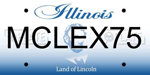 MCLEX75 Illinois License Plate