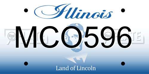 MCO596 Illinois License Plate