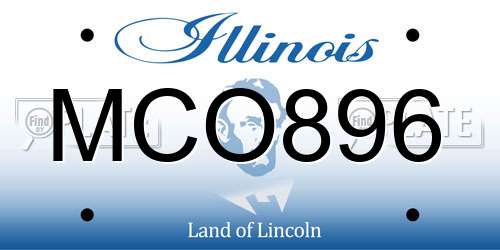 MCO896 Illinois License Plate