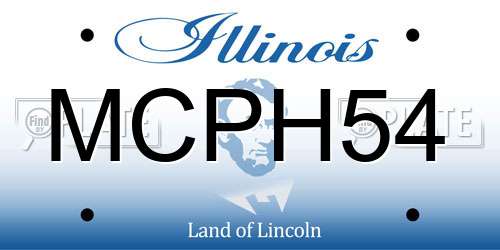 MCPH54 Illinois License Plate