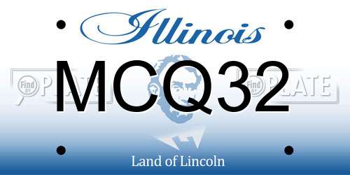 MCQ32 Illinois License Plate