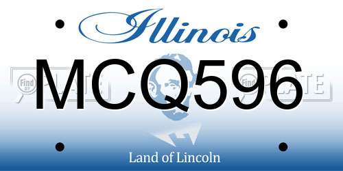 MCQ596 Illinois License Plate