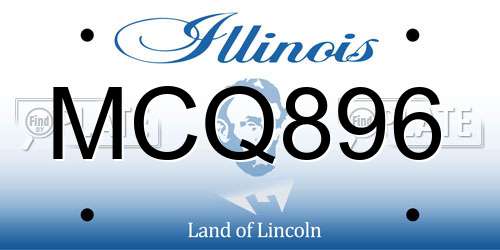 MCQ896 Illinois License Plate