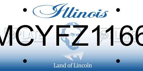 MCYFZ1166 Illinois License Plate