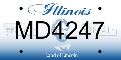 MD4247 Illinois License Plate