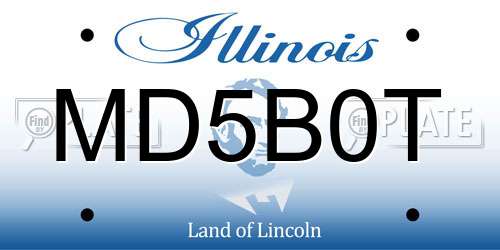 MD5B0T Illinois License Plate