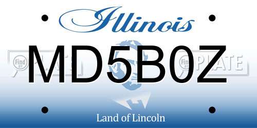 MD5B0Z Illinois License Plate