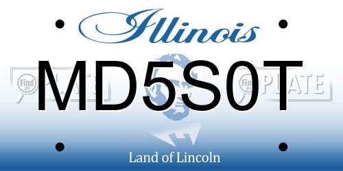 MD5S0T Illinois License Plate