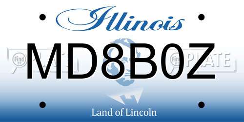 MD8B0Z Illinois License Plate