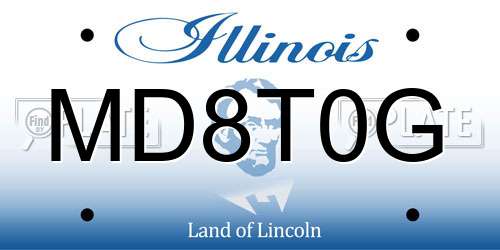 MD8T0G Illinois License Plate