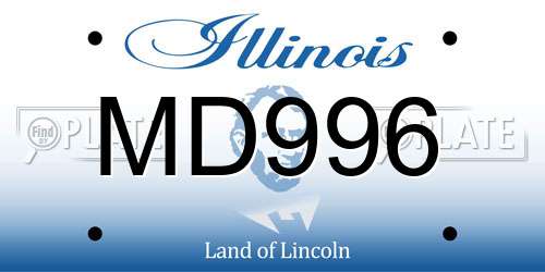 MD996 Illinois License Plate