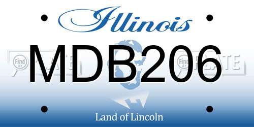 MDB206 Illinois License Plate