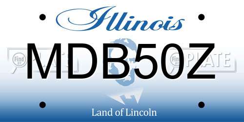 MDB50Z Illinois License Plate