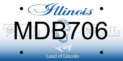 MDB706 Illinois License Plate