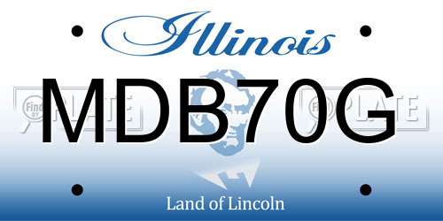 MDB70G Illinois License Plate