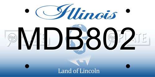 MDB802 Illinois License Plate