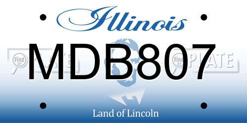 MDB807 Illinois License Plate