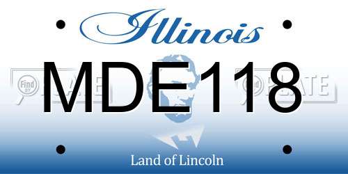 MDE118 Illinois License Plate