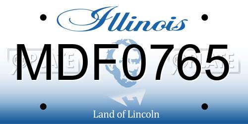 MDF0765 Illinois License Plate