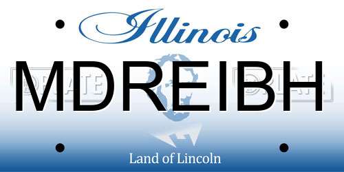 MDREIBH Illinois License Plate