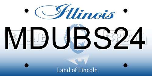 MDUBS24 Illinois License Plate