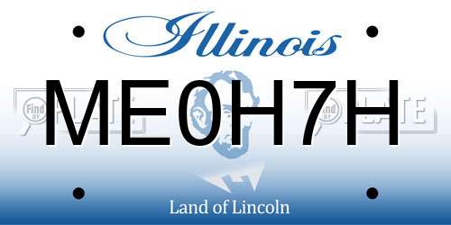 ME0H7H Illinois License Plate