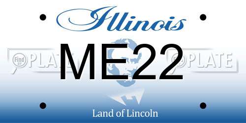 ME22 Illinois License Plate