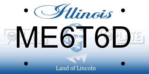 ME6T6D Illinois License Plate