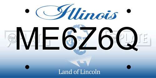 ME6Z6Q Illinois License Plate