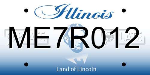 ME7R012 Illinois License Plate