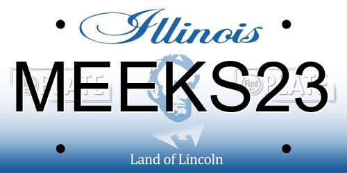 MEEKS23 Illinois License Plate