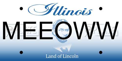 MEEOWW Illinois License Plate