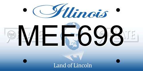 MEF698 Illinois License Plate