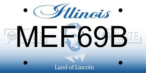 MEF69B Illinois License Plate