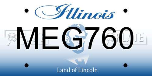 MEG760 Illinois License Plate